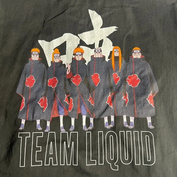 Team Liquid x Naruto Shippuden Akatsuki Tech Hoodie Jersey Mens M Black Anime - Picture 12 of 14